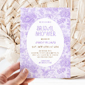 Lila Chinoiserie Brautparty Einladung