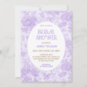 Lila Chinoiserie Brautparty Einladung (Vorderseite)