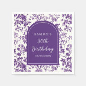 Lila Chinoiserie Geburtstagsparty Serviette (Vorderseite)