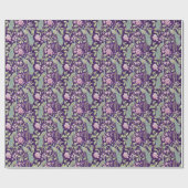 Lila Chinoiserie Pfaue Entführung Geschenkpapier (Flach)