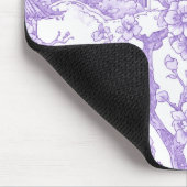 Lila Chinoiserie-Toile-Drache Kirschblüte Mousepad (Ecke)