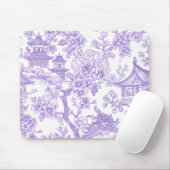 Lila Chinoiserie-Toile-Drache Kirschblüte Mousepad (Mit Mouse)