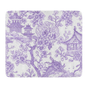 Lila Chinoiserie-Toile-Drache Kirschblüte Schneidebrett