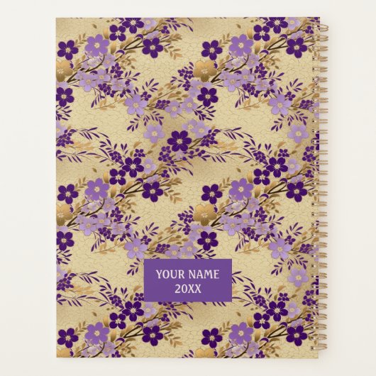 Lila Chiyogami-Planer Planer (Rückseite)