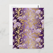 Lila Chiyogami Postkarte (Vorne/Hinten)