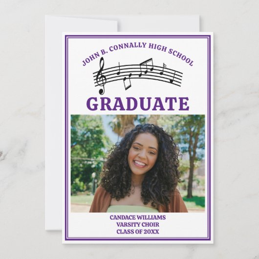 Lila Chor Foto Abschluss Ankündigung (Vorderseite)