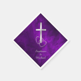 Lila Christliche Crossehe Serviette