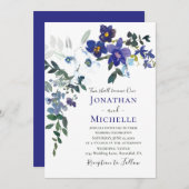 Lila Christliche Hochzeit mit Orchideen Einladung (Vorne/Hinten)