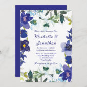 Lila Christliche Hochzeit mit weißer Rustikal Einladung (Vorne/Hinten)