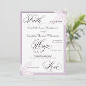 Lila Christliche Hochzeitseinladung Einladung (Stehend Vorderseite)