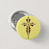 Lila Christliches Kreuz Button (Vorne & Hinten)