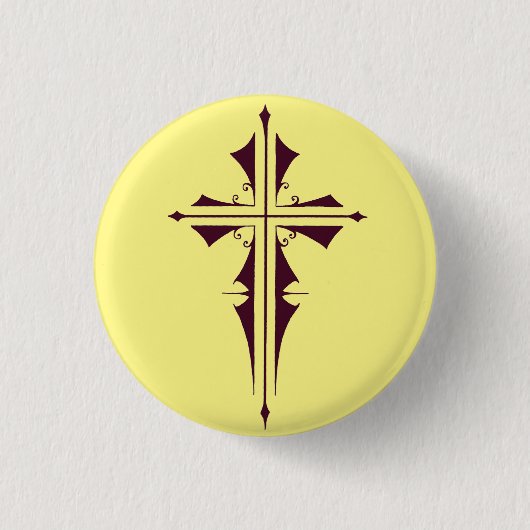 Lila Christliches Kreuz Button (Vorderseite)