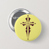 Lila Christliches Kreuz Button (Vorne & Hinten)
