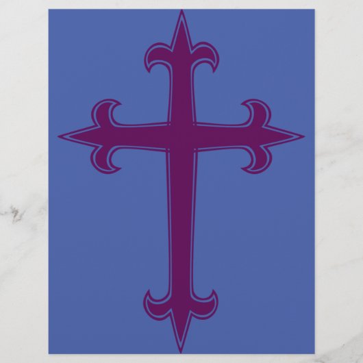 Lila Christliches Kreuz Flyer (Vorne)