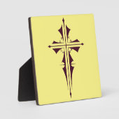 Lila Christliches Kreuz Fotoplatte (Vorderseite)