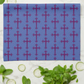 Lila Christliches Kreuz Geschirrtuch (Gefaltet)