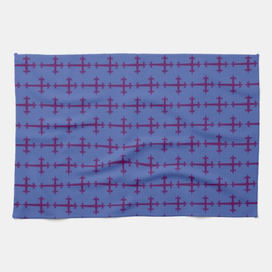 Lila Christliches Kreuz Geschirrtuch (Horizontal)
