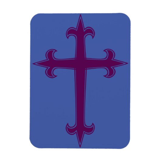 Lila Christliches Kreuz Magnet (Vertikal)