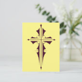 Lila Christliches Kreuz Postkarte (Stehend Vorderseite)