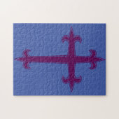 Lila Christliches Kreuz Puzzle (Horizontal)