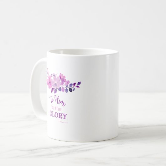Lila Christliches Zitat Kaffeetasse (Vorderseite Links)