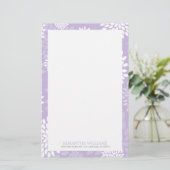 Lila Chrysanthemas Blumenmuster Briefpapier (Stehend Vorderseite)