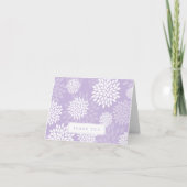 Lila Chrysanthemas Blumenmuster Dankeskarte (Vorderseite)