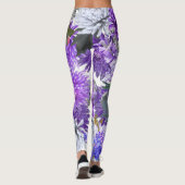 Lila Chrysanthemen Leggings (Rückseite)