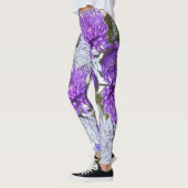 Lila Chrysanthemen Leggings (Links)