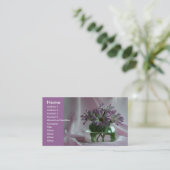 lila Chrysanthemen Visitenkarte (Stehend Vorderseite)