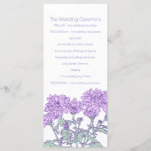 Lila Chrysanthemum-Hochzeitsprogramm Programm (Rückseite)