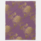 Lila Chrysanthemum Ombre Fade Fleecedecke (Vorderseite)