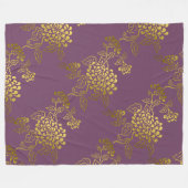 Lila Chrysanthemum Ombre Fade Fleecedecke (Vorderseite (Horizontal))