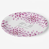 Lila Chrysanthemum-Papier-Teller Pappteller (Schrägansicht)