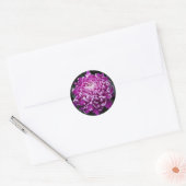 Lila Chrysanthemum Round Stickers (Umschlag)
