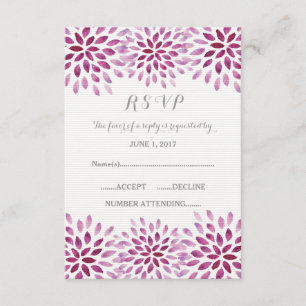 Lila Chrysanthemum-RSVP-Karte RSVP Karte