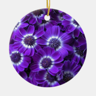 Lila Cinerarias Bouquet Keramik Ornament