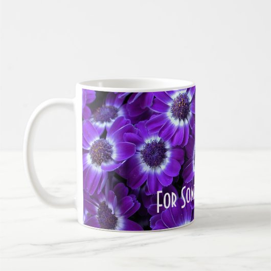 Lila Cinerarias Kaffeetasse (Links)