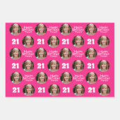 Lila Circle Foto Happy Birthday Geschenkpapier Set (Vorderseite)