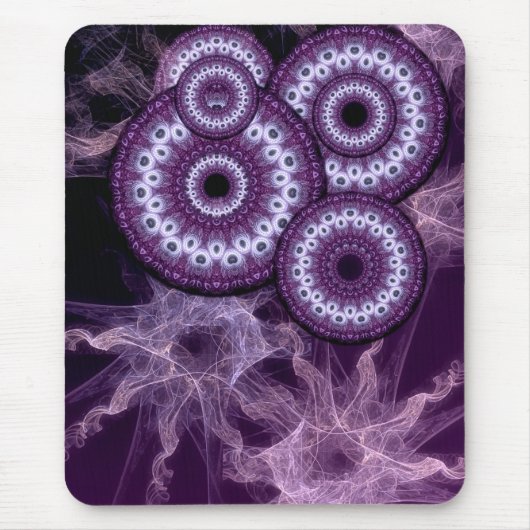 Lila Circle Fraktal Fantasy Mousepad (Vorne)