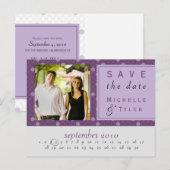 Lila Circle Save the Date Card Ankündigungspostkarte (Vorne/Hinten)