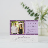 Lila Circle Save the Date Card Ankündigungspostkarte (Stehend Vorderseite)