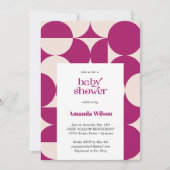 Lila Circle Scallop Mitte Jahrhundert Babydusche Einladung