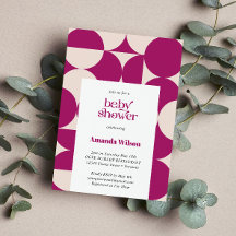 Lila Circle Scallop Mitte Jahrhundert Babydusche