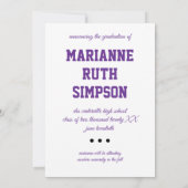 Lila Circles Foto Abschluss Einladung (Rückseite)