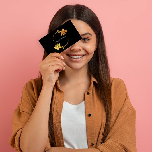 Lila Circles Golden Foil Black Vip Visitenkarte