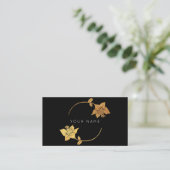 Lila Circles Golden Foil Black Vip Visitenkarte (Stehend Vorderseite)