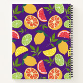 Lila Citrus Lemon Orange Muster Name Rezepte Notizblock (Rückseite)