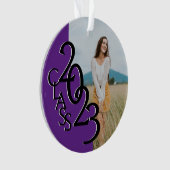 Lila Class 2023 Abschluss Foto Ornament (Vorderseite)