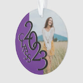 Lila Class 2023 Abschluss Foto Ornament (Vorderseite)